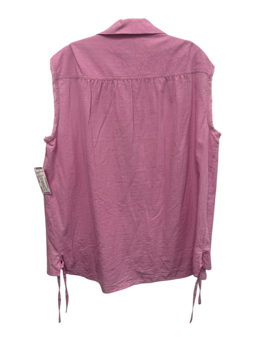 Loewe Size Est Small Pink Cotton Sleeveless Striped Button Front Top Pink / Est Small