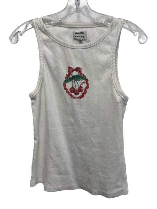 Damson Madder Size 14 White, Red, Green Cotton Blend Sleeveless Cherry Tank Top White, Red, Green / 14