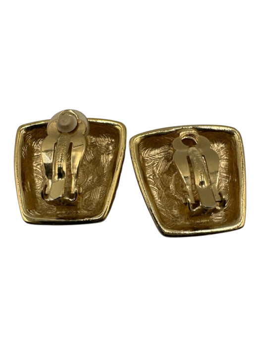 Givenchy Gold Metal Oversized Monogram Braided Detail Clip On Earrings Gold