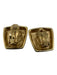 Givenchy Gold Metal Oversized Monogram Braided Detail Clip On Earrings Gold