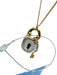 Swarovski Gold & Clear Metal Crystal Lock & Key Thin Chain Necklace Gold & Clear