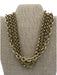 Oscar de la Renta Gold Metal Brushed Multistrand Chain Hinge Clasp Necklace Gold