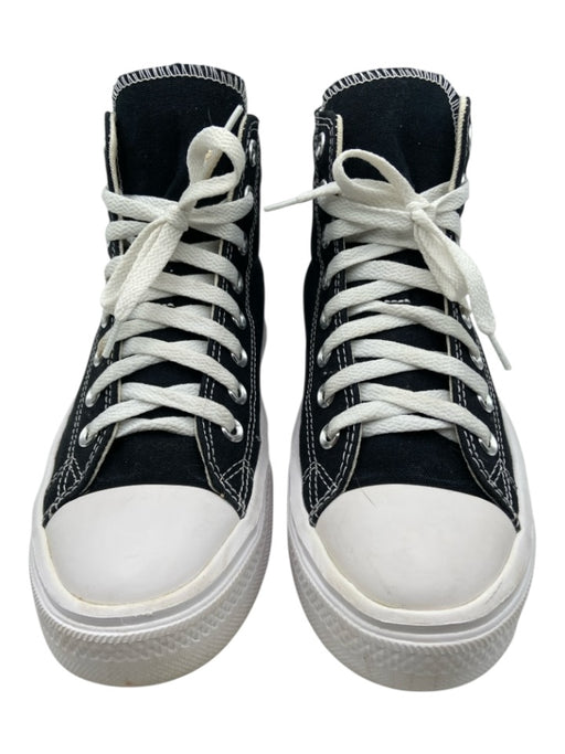 Converse Shoe Size 9 Black & White Canvas Platform lace up High Top Sneakers Black & White / 9