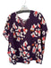 Crosby Size S Purple & Cream Polyester Batwing V Neck Flowy Top Purple & Cream / S