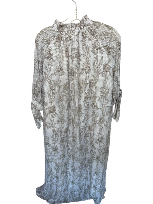 Birgitte Herskind Size 38 Purple & Cream Viscose Floral Plaid Buttons Dress Purple & Cream / 38