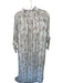 Birgitte Herskind Size 38 Purple & Cream Viscose Floral Plaid Buttons Dress Purple & Cream / 38