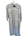 Birgitte Herskind Size 38 Purple & Cream Viscose Floral Plaid Buttons Dress Purple & Cream / 38