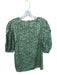 Boss Size Est S Green & Black Polyester Key Hole Back Puff 1/2 Sleeve Top Green & Black / Est S