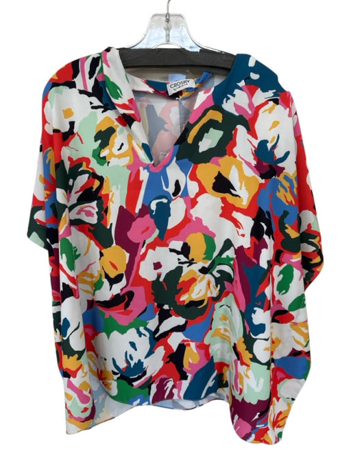Crosby Size S Multi Polyester Batwing V Neck Flowy Top Multi / S