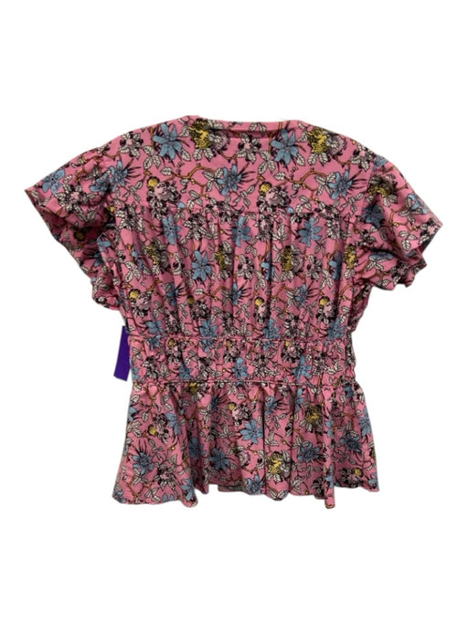 Derek Lam 10 Crosby Size 12 Pink & Multi Cotton floral print Top Pink & Multi / 12
