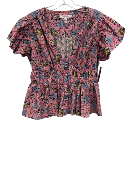 Derek Lam 10 Crosby Size 12 Pink & Multi Cotton floral print Top Pink & Multi / 12