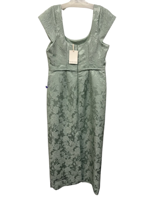 Sachin & Babi Size 10 Sage green Polyester Short Sleeve Floral Jacquard Dress Sage green / 10