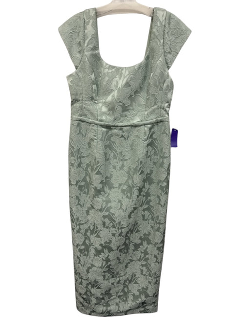 Sachin & Babi Size 10 Sage green Polyester Short Sleeve Floral Jacquard Dress Sage green / 10