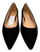 Coach Shoe Size 10 Black Suede Pointed Toe Scallop Detail Gold Logo Flats Black / 10