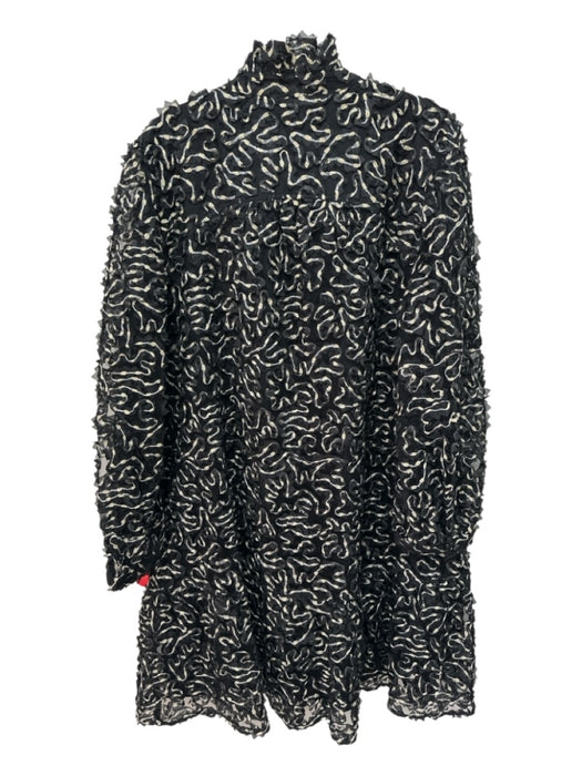 Tuckernuck Size XL Black & Gold Polyester 3D applique Abstract Knee length Dress Black & Gold / XL