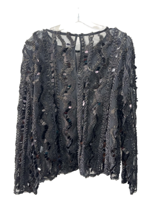 Hyacinth House Size XL Black & Gold Polyester Tulle ruffle applique Sequin Top Black & Gold / XL