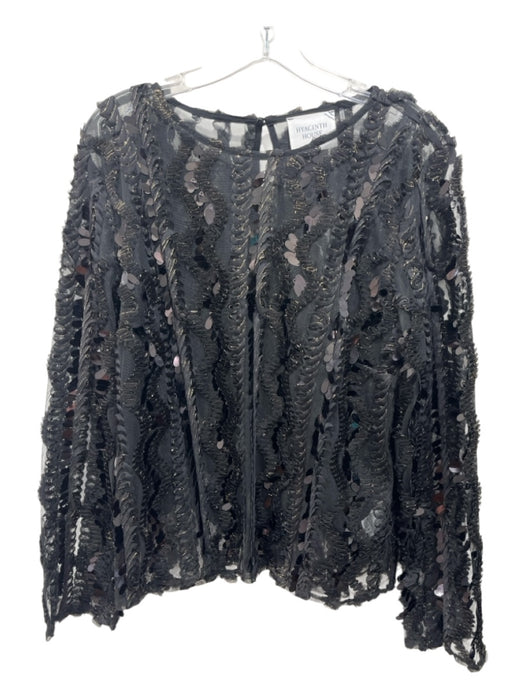 Hyacinth House Size XL Black & Gold Polyester Tulle ruffle applique Sequin Top Black & Gold / XL