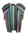 Marie Oliver Size S Blue & Multi Silk & Cotton Striped Split Neck Cap Sleeve Top Blue & Multi / S
