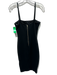 Lulus Size S Black Rayon & Nylon Adjustable Spaghetti Straps Back Zip Slit Dress Black / S