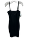 Lulus Size S Black Rayon & Nylon Adjustable Spaghetti Straps Back Zip Slit Dress Black / S