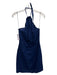 Reformation Size 10 Navy Blue Linen halter tie neck Ruched Darted Dress Navy Blue / 10