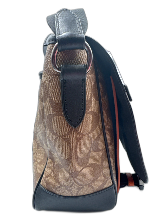 Coach Black & Blue Leather Multi Color Face Satchel Men's Bag Black & Blue