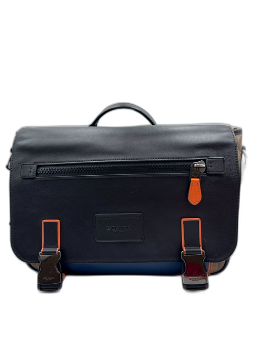 Coach Black & Blue Leather Multi Color Face Satchel Men's Bag Black & Blue