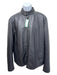 Armani Size 44 Black Leather Solid Moto Zip Up Men's Jacket Black / 44