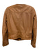 Mossimo Dutti Size M Brown Leather Long Sleeve Zip Up Moto Jacket Brown / M