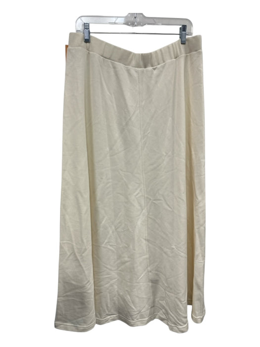 COS Size Large Cream White Cotton Elastic Waist Midi Skirt Cream White / Large