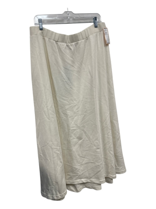 COS Size Large Cream White Cotton Elastic Waist Midi Skirt Cream White / Large