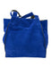 Eileen Fisher Blue & Black Leather Shoulder Strap Piping Magnetic Close Tote Bag Blue & Black / Medium