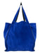 Eileen Fisher Blue & Black Leather Shoulder Strap Piping Magnetic Close Tote Bag Blue & Black / Medium