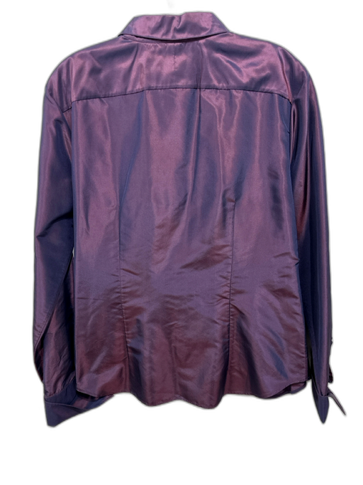 Ralph Lauren Size 14 Iridescent Purple Silk Taffeta Long Sleeve Collared Jacket Iridescent Purple / 14