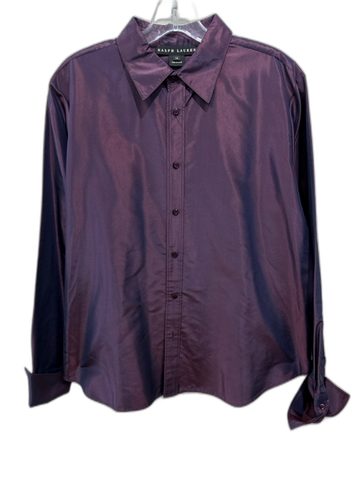 Ralph Lauren Size 14 Iridescent Purple Silk Taffeta Long Sleeve Collared Jacket Iridescent Purple / 14