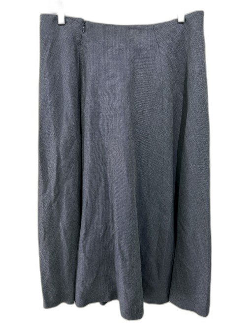 Lilith Size L Dark Gray Linen & Wool pleat front Side Zip Midi Skirt Dark Gray / L