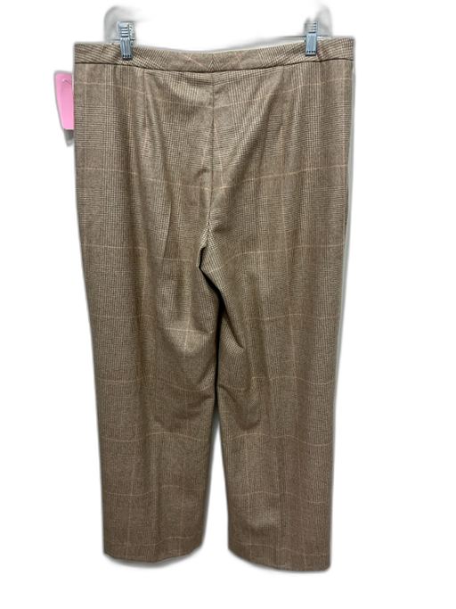 Loro Piana Size L Cream & Taupe Cashmere pleat front Houndstooth Plaid Pants Cream & Taupe / L