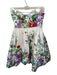 Jewel Badgley Mischka Size 4 White & Green Strapless Botanical Boning Dress White & Green / 4