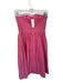 Lavender Brown Size S Pink Nylon Strapless Boning Back Zip Dress Pink / S