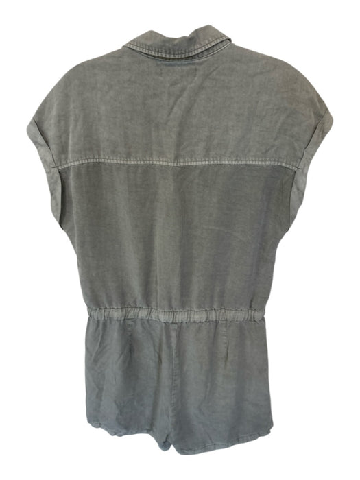 KUT Size Est M Sage green Tencel Cap Sleeve Buttons Drawstring Waist Romper Sage green / Est M