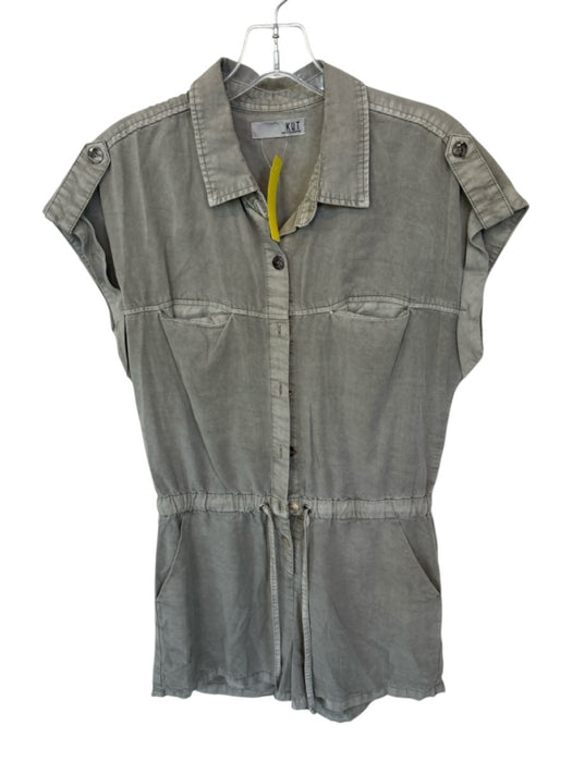 KUT Size Est M Sage green Tencel Cap Sleeve Buttons Drawstring Waist Romper Sage green / Est M