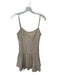 Nia Size S Oatmeal Linen Spaghetti Strap Side Zip Pleated Lace Up Back Dress Oatmeal / S