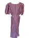 Ganni Size 34 Pink & Purple Cotton Short Balloon Sleeve Cut Out Sides Dress Pink & Purple / 34