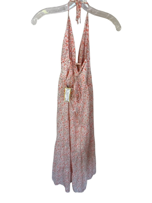 Molly Bracken Size Est S Orange & Purple Cotton Spaghetti Strap Flowers Dress Orange & Purple / Est S