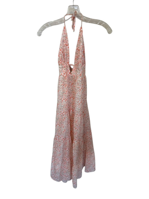 Molly Bracken Size Est S Orange & Purple Cotton Spaghetti Strap Flowers Dress Orange & Purple / Est S