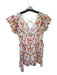 Beyond by Vera Size S Pink & Orange Cotton Flutter Sleeves Flowers birds Dress Pink & Orange / S