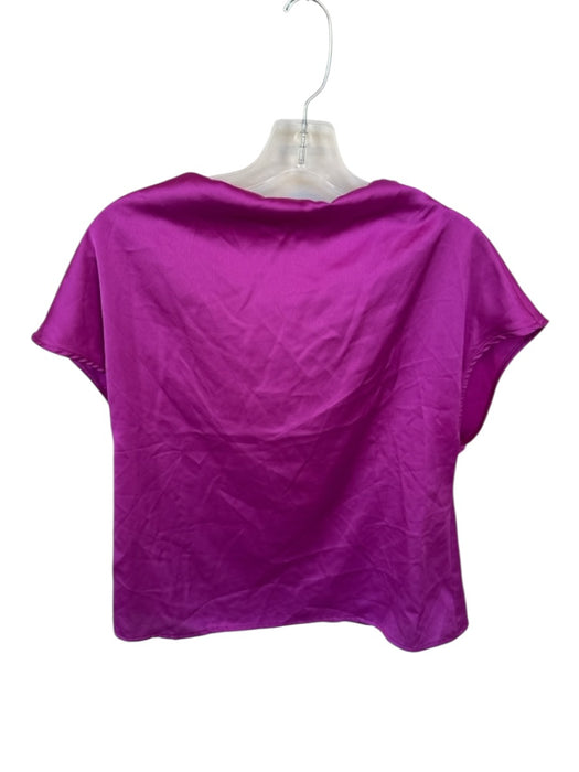 Size S Purple Polyester Cap Sleeve Back Tie Top Purple / S