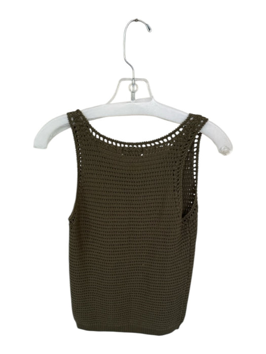 Molly Bracken Size Est S Olive Green Cotton Blend Sleeveless Crochet Top Olive Green / Est S