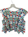 Emily McCarthy Size S Green & Red Cotton Flutter Sleeves Flowers Back button Top Green & Red / S