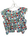 Emily McCarthy Size S Green & Red Cotton Flutter Sleeves Flowers Back button Top Green & Red / S